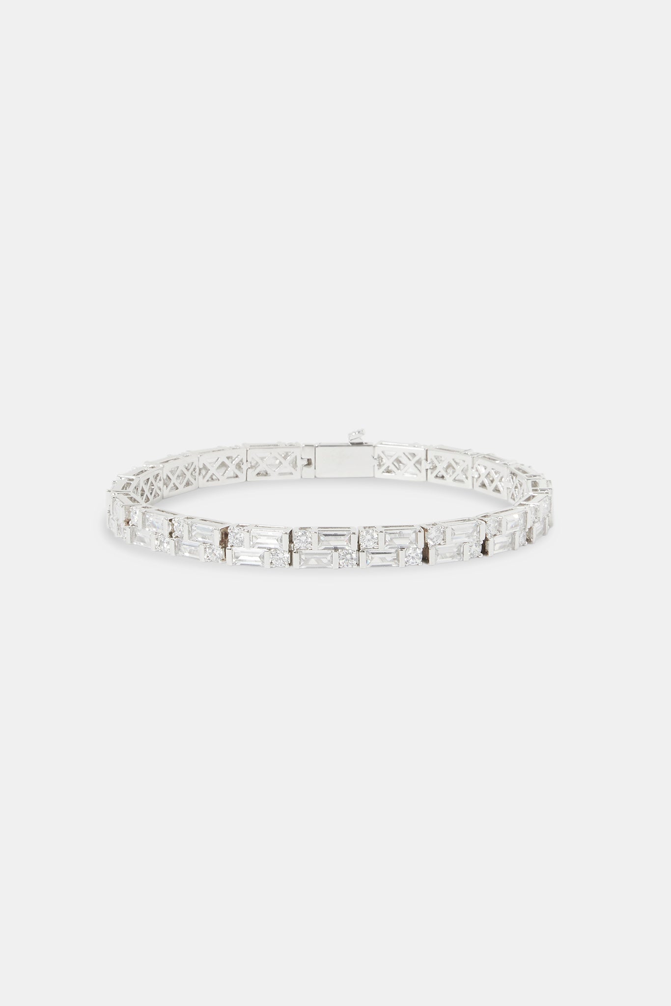 Tennisarmband mit transparentem Doppel-Baguette-Stein – 6 mm